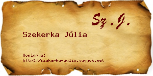 Szekerka Júlia névjegykártya
