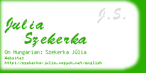 julia szekerka business card